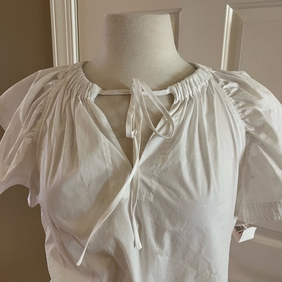 Joe’s Jeans Adelyn Poplin Flutter Sleeve White Top-NWT Size XS - Picture 5 of 10